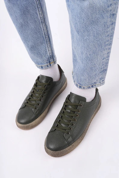 Muggo THOMAS Bağcıklı Hakiki Deri Erkek Günlük Sneaker Spor Ayakkabı - 6