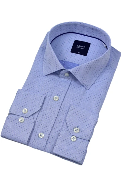 Erkek Klasik Armürlü  Uzun Kol Gömlek 3683 BGL-ST04393 - Resim 4
