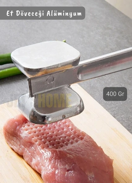 Et Döveceği Alüminyum Saplı Et Terbiyeleme Et Yumuşatma Çift Taraflı Alüminyum 400 Gr - 3