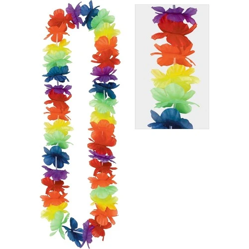 Hawaii Çiçekli Boyun Kolyesi - Renkli Tropikal Parti Leisi - 4