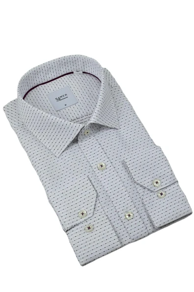 Erkek Klasik Puantiyeli  Uzun Kol Gömlek 3706 BGL-ST04395 - Resim 7