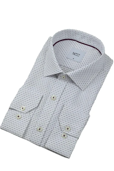 Erkek Klasik Puantiyeli  Uzun Kol Gömlek 3706 BGL-ST04395 - Resim 10