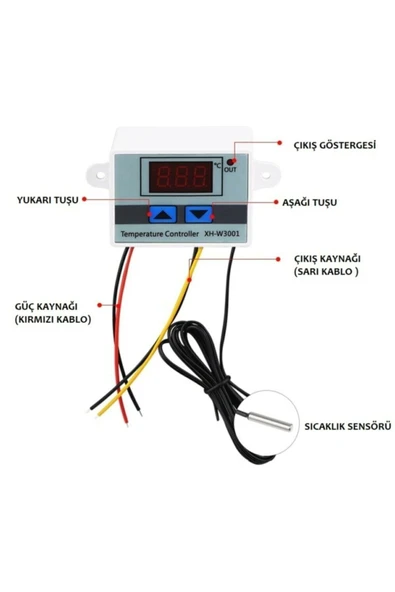 XH-W3001 220V Dijital Termostat Akvaryum Kuluçka Makinesi - 5