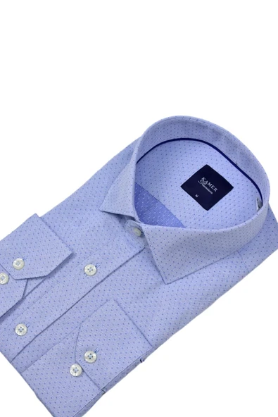 Erkek Klasik Armürlü  Uzun Kol Gömlek 3683 BGL-ST04393 - Resim 5