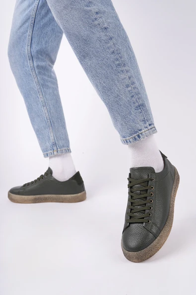 Muggo THOMAS Bağcıklı Hakiki Deri Erkek Günlük Sneaker Spor Ayakkabı - 5