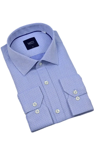 Erkek Klasik Armürlü  Uzun Kol Gömlek 3683 BGL-ST04393 - Resim 3