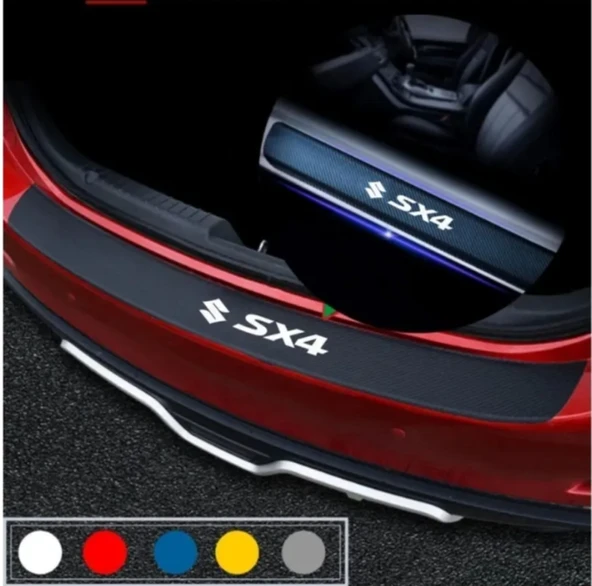 Suzuki Sx4 İçin ÖZEL uyumlu Oto Kapı eşikleri Sticker Karbon 4 Adet
