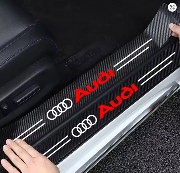 Audi Q7 İçin ÖZEL uyumlu  Oto Kapı eşikleri Sticker Karbon 4 Adet