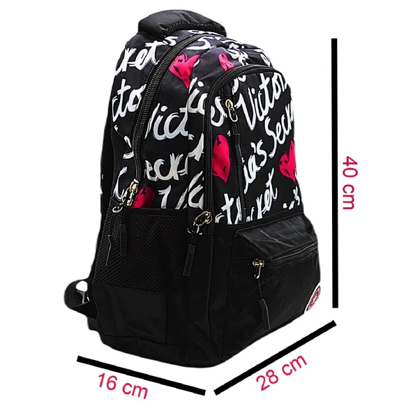 Sazio Pop Cool Sidley 4 Bölmeli Okul Sırt Çantası Siyah (161955) - 2