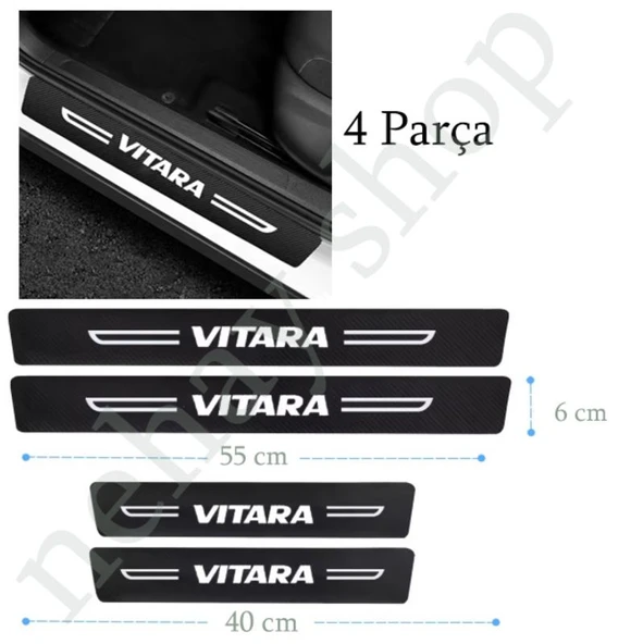 Suzuki Vitara İçin ÖZEL uyumlu  Oto Kapı eşikleri Sticker Karbon 4 Adet