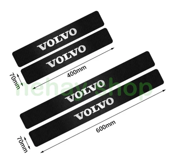Volvo V40 İçin ÖZEL uyumlu  Oto Kapı eşikleri Sticker Karbon 4 Adet - 2