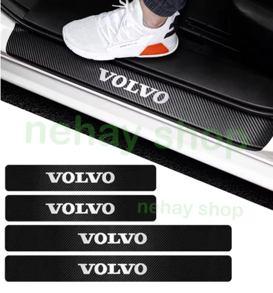 Volvo S90 İçin ÖZEL uyumlu  Oto Kapı eşikleri Sticker Karbon 4 Adet