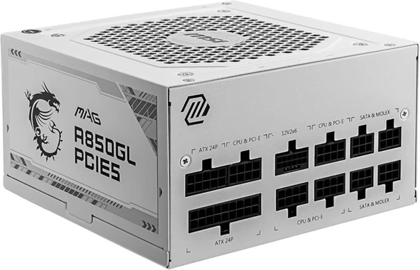 MSI MAG A850GL White Gen5 850 W Power Supply Outlet