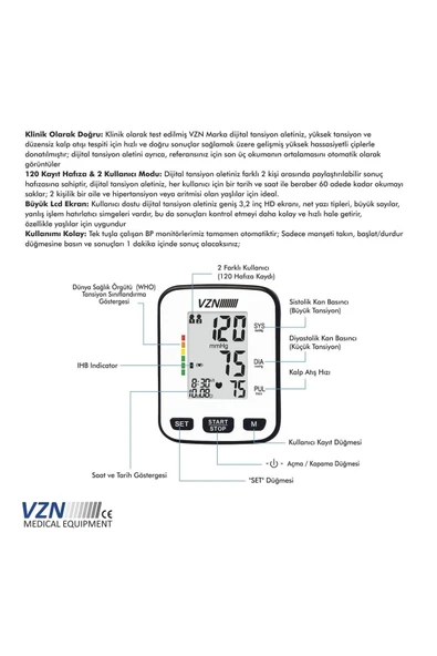 Bp-2206 Bilekten Otomatik Digital Tansiyon Aleti (5 Yıl Garantili) - 3