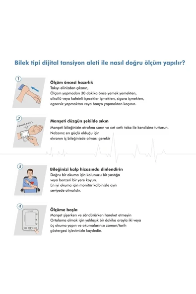 Bp-2206 Bilekten Otomatik Digital Tansiyon Aleti (5 Yıl Garantili) - 4