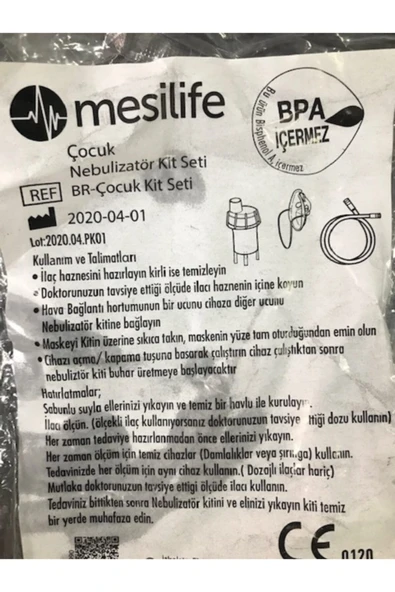 Nebülizatör Maskesi Ithal Yetişkin Ve (çocuk) Pediatrik Set - Resim 2