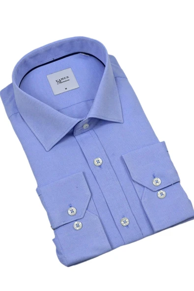 Erkek Klasik Uzun Kol Armürlü Gömlek 3745 BGL-ST04390 - Resim 3