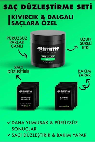 Gummy Saç Düzleştirici Mild Relaxer Unisex 550ml Saç Düzleştirici Set..saklı Güzellik..-010 - 3