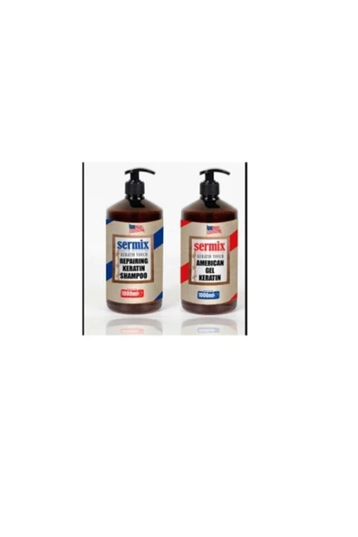 SERMİX Italyan Jel Keratin Set 1000ml 1000ml Kalıcı Düzleştirici Ve Yanmış Yıpranmış Saçlar Için Onarıcı