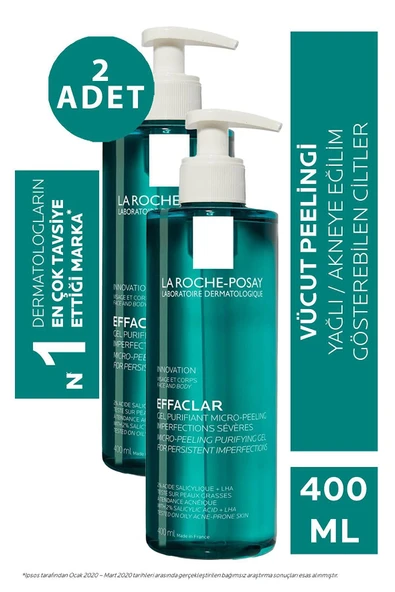 La Roche Posay Effaclar Gel Purifying Micro Peeling 400 ml 2 Adet