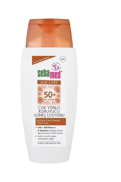 sebamet Care Suya Dayanıklı Spf 50+ UVA + UVB pH 5.5 Çok Yönlü Koruyucu Güneş Losyonu 150ml Sebamed Sun Care - 2