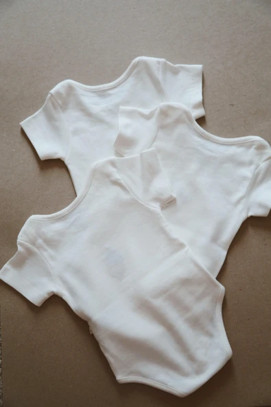 3lü Nakışlı Çıt Çıtlı Kısa Kollu Body Zıbın Model 1 - 8