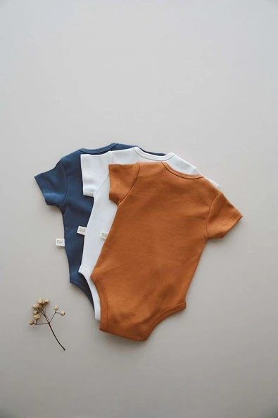 3lü Nakışlı Çıt Çıtlı Kısa Kollu Body Zıbın Model 4 - 5