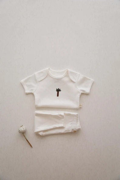 Palmiye Nakışlı Body Tayt Set - 6