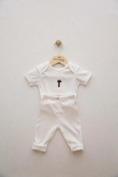 Palmiye Nakışlı Body Tayt Set