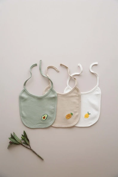3lü Biyeli Bebek Önlüğü 0-3 Ay Model 3 - 7