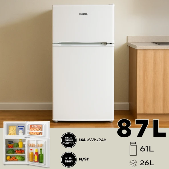 KUMTEL 87L MİNİ BUZDOLABI BEYAZ HTMF-90EW - 2