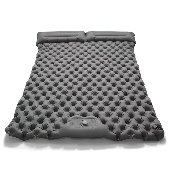 Şişme Outdoor Ultra Hafif Çift Kişilik Kamp Yatağı (Kendinden pompalı)  -Gri