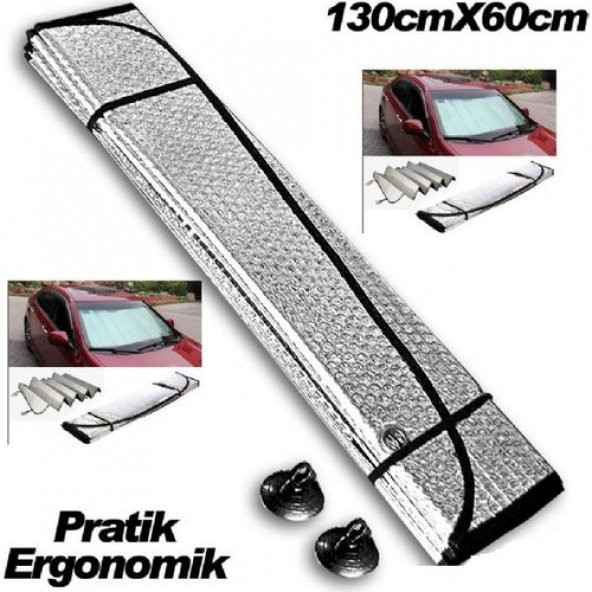 Universal Pratik Araba Ön Cam Güneşliği 130*60 Cm