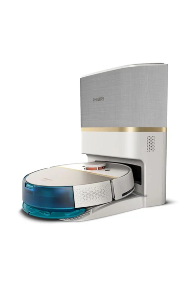 Philips HomeRun 7000 Serisi Aqua XU7100/02 Çöp İstasyonlu Beyaz Gold Akıllı Robot Süpürge