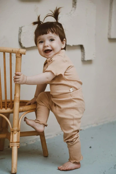 Kalp Nakışlı Fitilli Body Tayt Set - 5