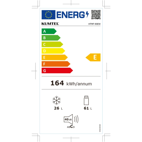 KUMTEL 87L MİNİ BUZDOLABI BEYAZ HTMF-90EW - 5