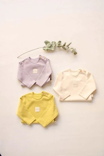 3lü Basic Çıt Çıtlı Uzun Kollu Body Zıbın Set Model 5 - 5