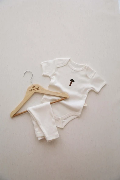 Palmiye Nakışlı Body Tayt Set - 3