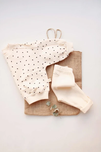 Siyah Puantiyeli Bebek Alt Üst Takım - Resim 3