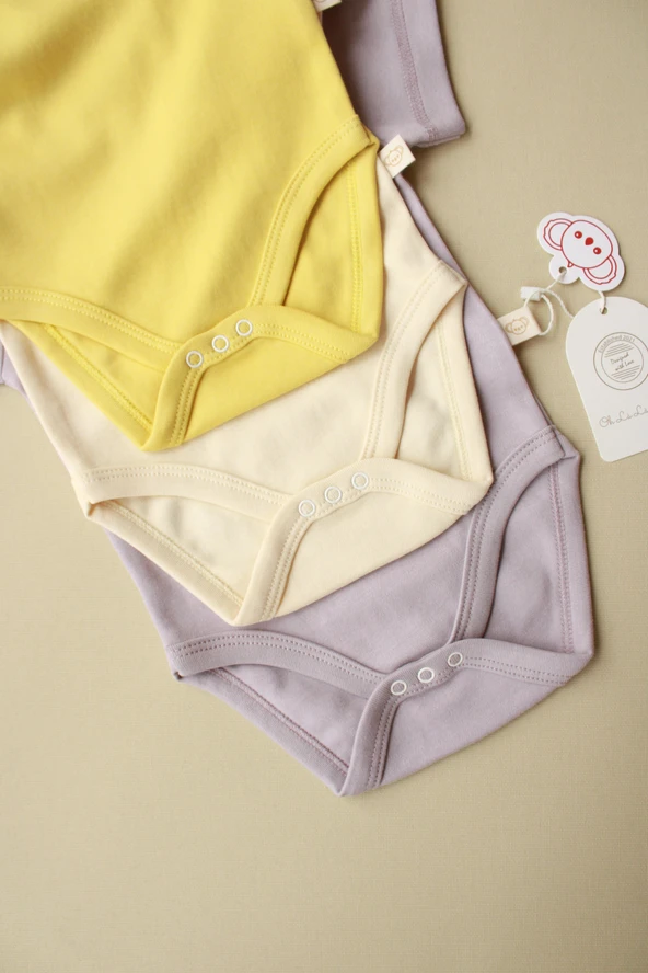 3lü Nakışlı Kısa Kollu Çıt Çıtlı Body Zıbın Model 5 - 7