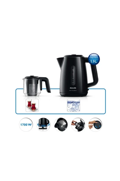 Philips Daily Collection Çay Makinesi, 1700 W, 1,9 Lt Su Isıtıcısı, Otomatik Sıcak Tutma, HD7301/00 - Resim 3