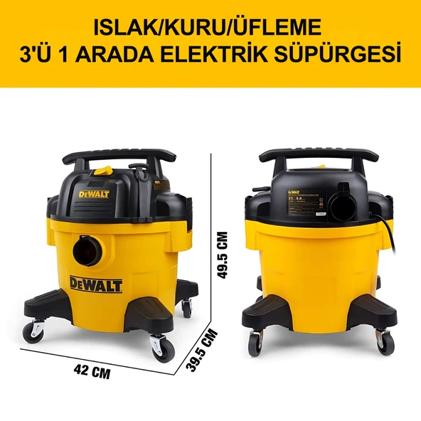 Dewalt DXV23P 1150W 23Lt Taşınabilir Islak ve Kuru Elektrikli Süpürge - 4