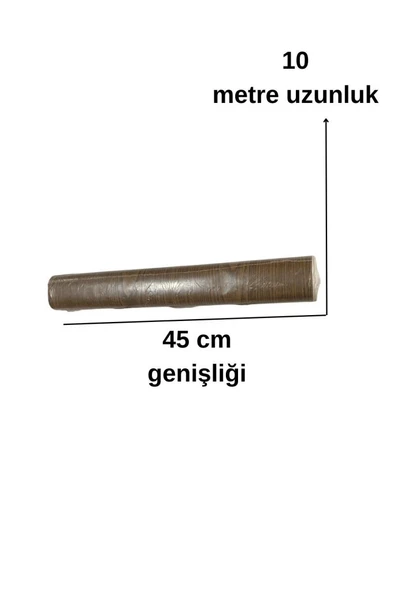 Renkli Duvarlar 45cm x 10 Metre 1 Adet Rulo Yapışkanlı Koyu Ahşap Görünümlü Mutfak Duvar Kaplama Folyosu Kağıdı - 2