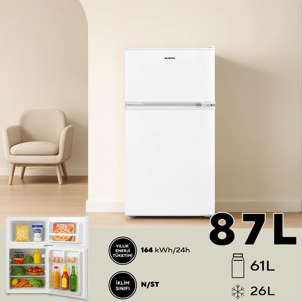 KUMTEL 87L MİNİ BUZDOLABI BEYAZ HTMF-90EW - 2