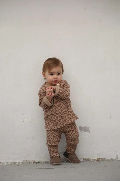 Leopar Desenli Alt Üst Takım
