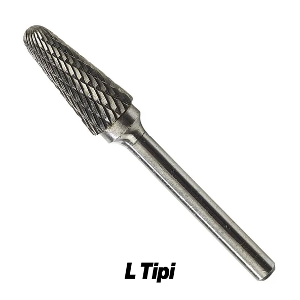 Freze Uç L Tipi Törpü Kalıpçı Metal Demir Ahşap Plastik Taş Oyma Makinesi Ucu Konik Matkap Uyumlu - 5
