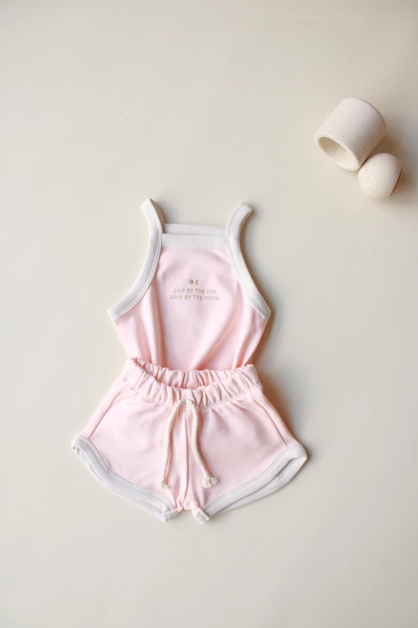 Pudra Askılı Şortlu Takım - Resim 5