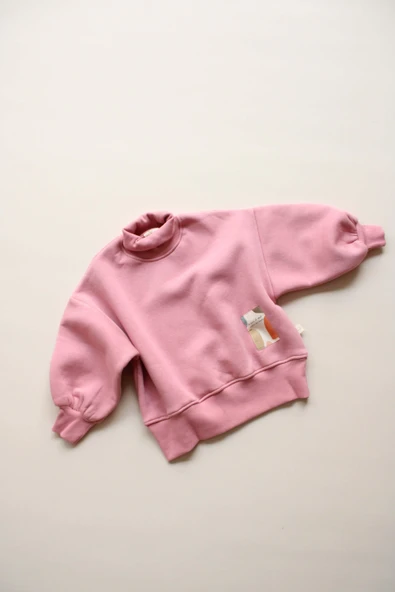 Balıkçı Yaka Oversize Polarlı Sweatshirt 1-5 Yaş - 7