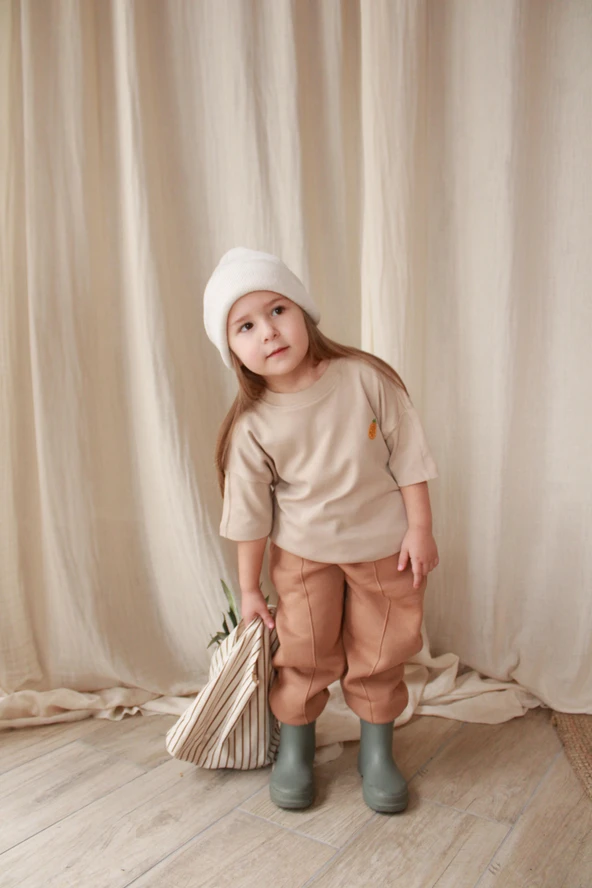Ananas Nakışlı Oversize T-shirt - 3