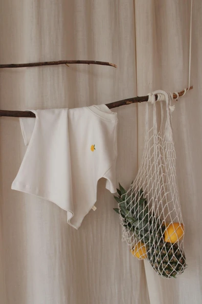 Limon Nakışlı Oversize T-shirt - Resim 6